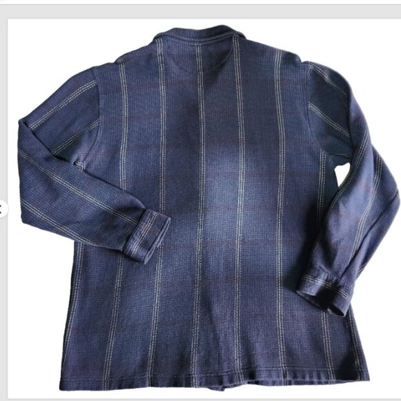 Chaps Ralph Lauren Shirt Men's Large Long Sleeve Button Up Blue Stripes Cotton - Picture 2 of 10